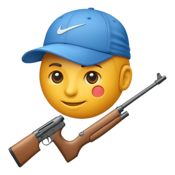 Emoji con arma y gorra Nike sticker