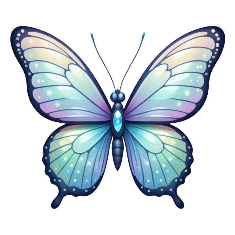 white sparkly butterfly sticker