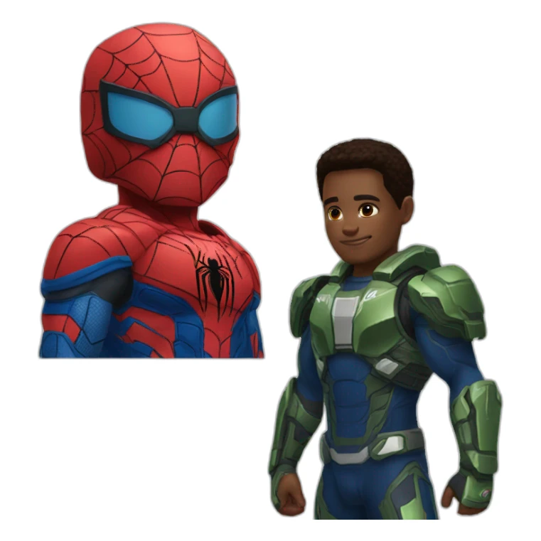 Halo Spartan and Spiderman sticker