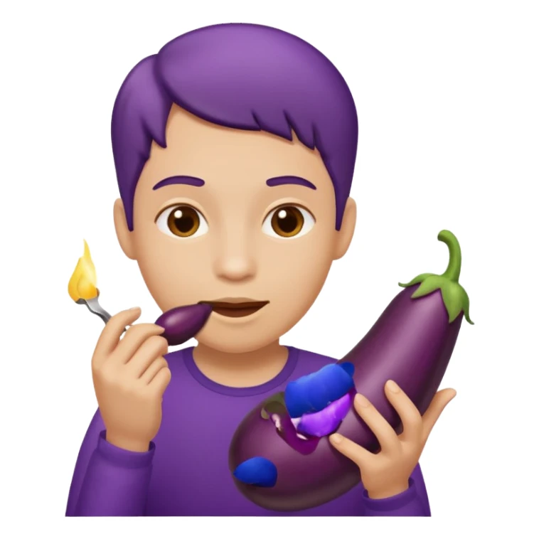 Face eating eggplant  sticker