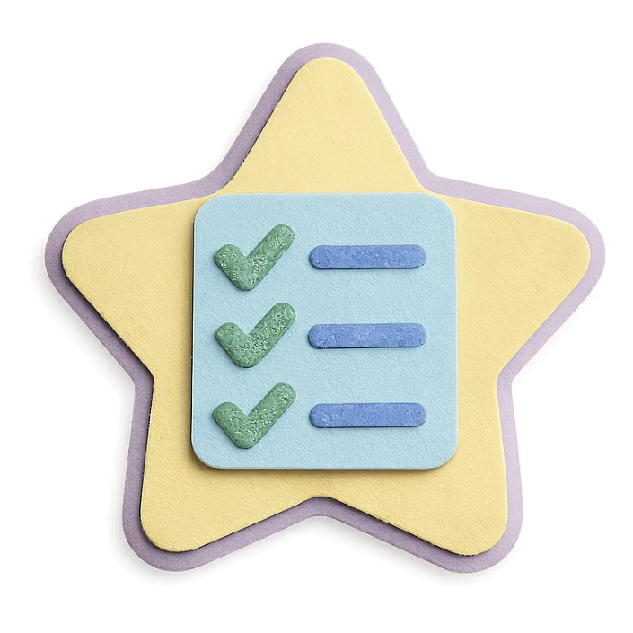 soft pastel cute star-shaped checklist icon sticker