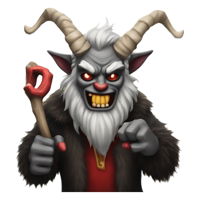 Krampus doing finger guns sticker
