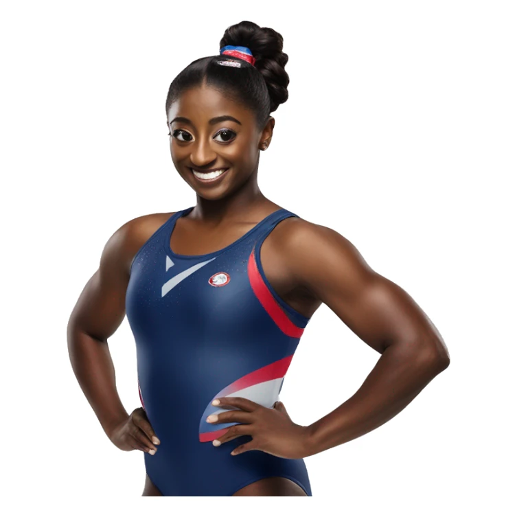 Simone Biles in a Trojan commercial sticker