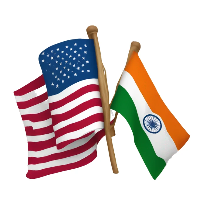 USA flag and Indian Flag sticker