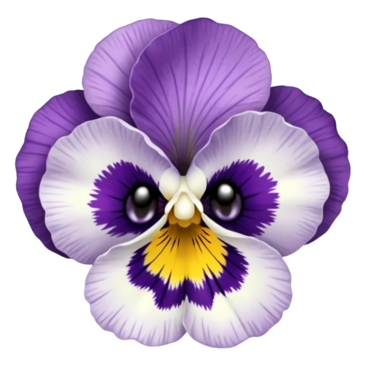 White and lavender Pansy flower sticker