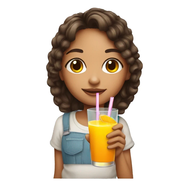 Cute girl with juice  sticker