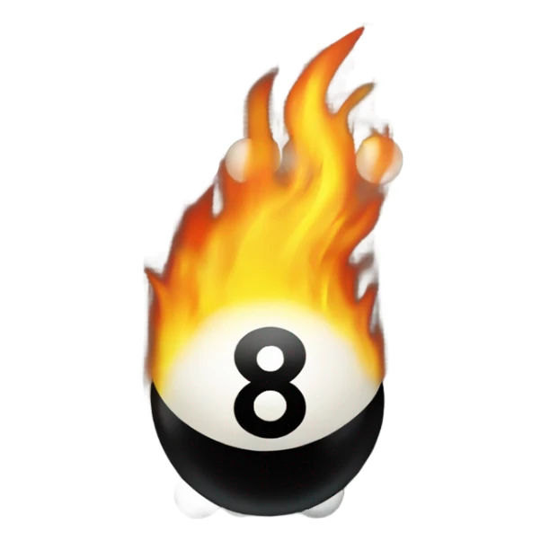 8 ball on fire sticker