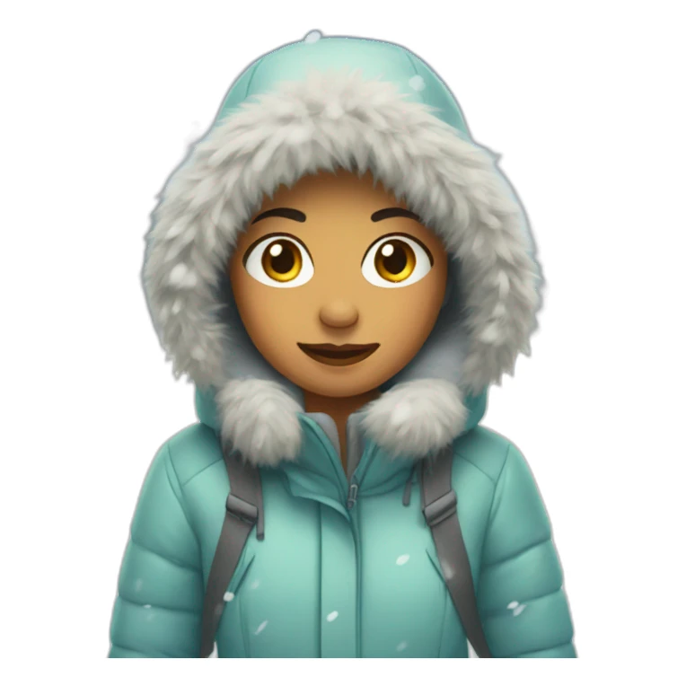 woman walking in snow sticker