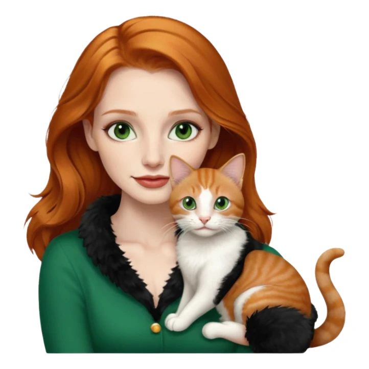 Jessica Chastain, with cute cat sticker