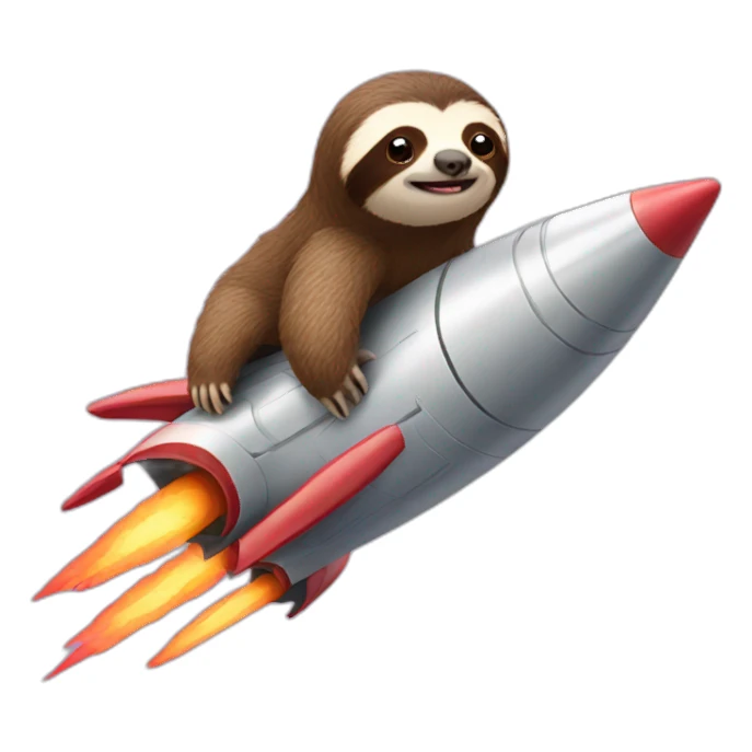 sloth riding rocketship sticker