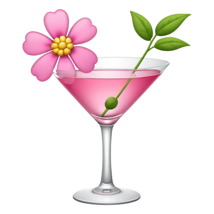 Pink Martini with flower  sticker