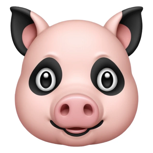 black and white pig emoji sticker