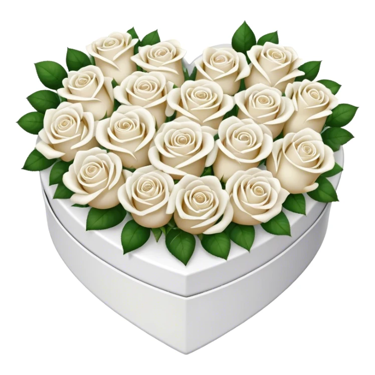 White Roses in a heart-shaped box  sticker