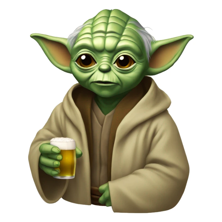 Yoda tenant une bière sticker