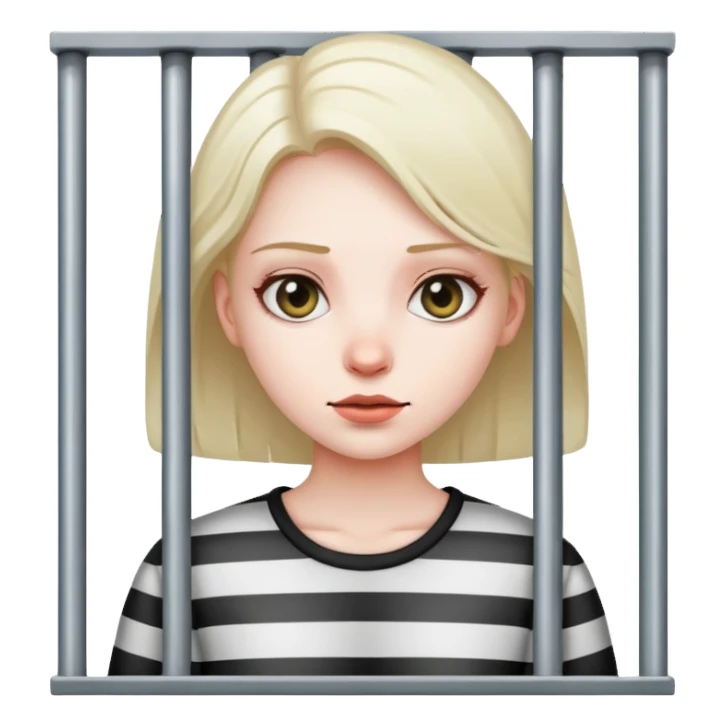 girl standing behind jail bars sticker