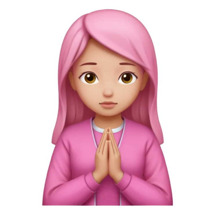 A Girl in pink praying  sticker