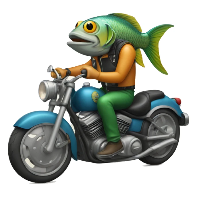 Fish riding a motorcycle smoking a cigarette  sticker