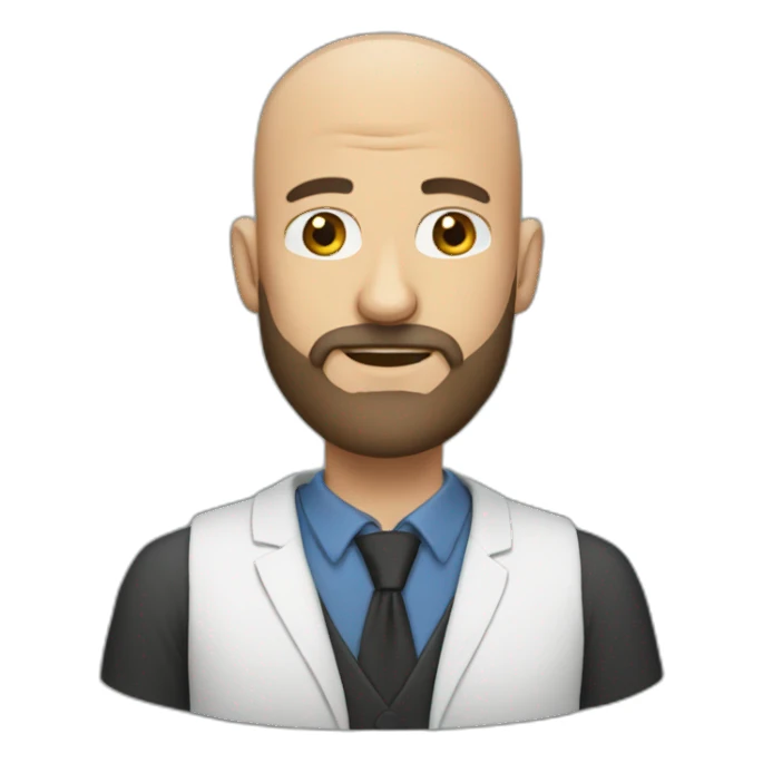 bearded bald teacher sticker