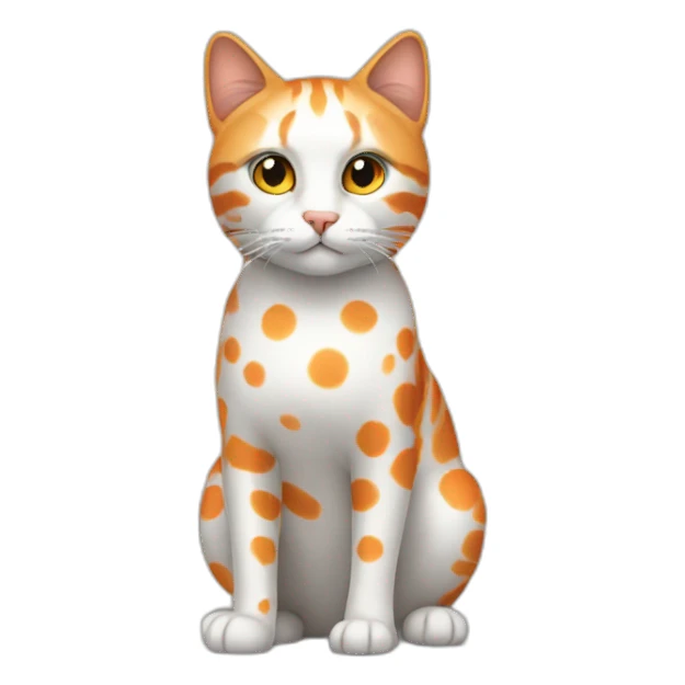 Back with orange dots cat sticker