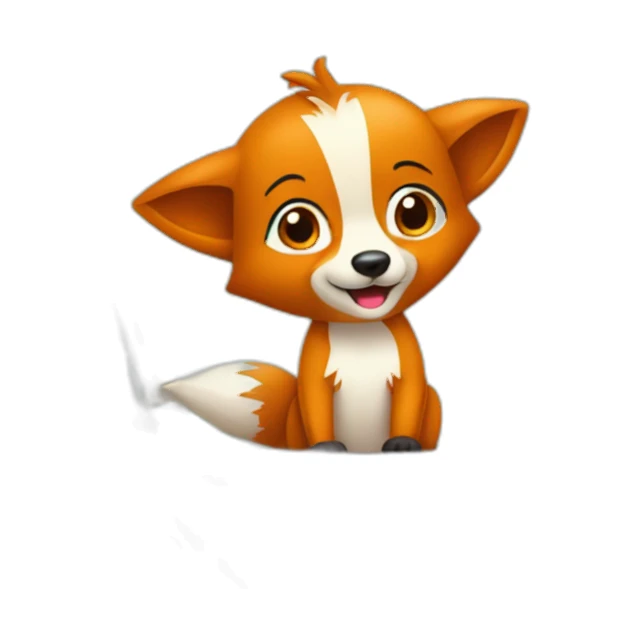 petit renard dans un hamac sticker