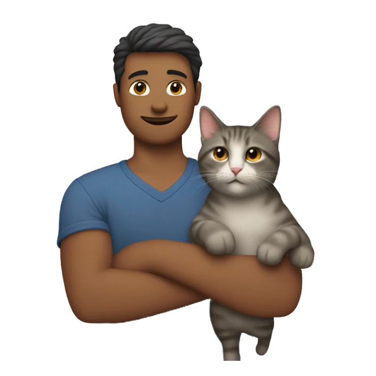 cat in a man’s arms sticker