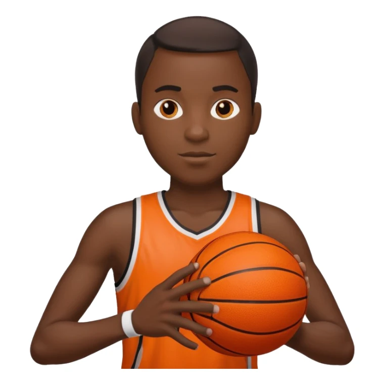 black man holding basketball ball sticker