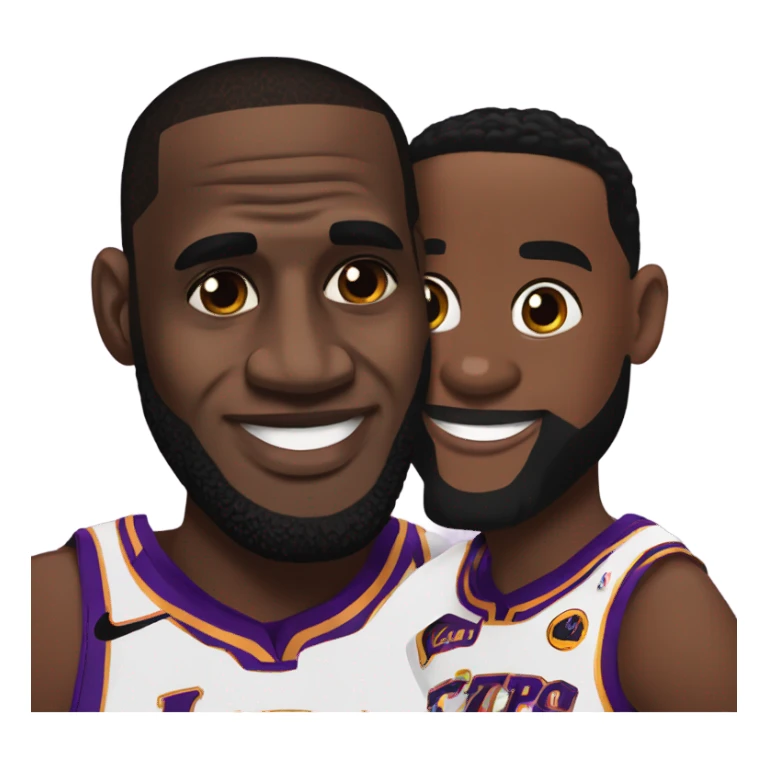 Lebron and Bronny James hugging sticker