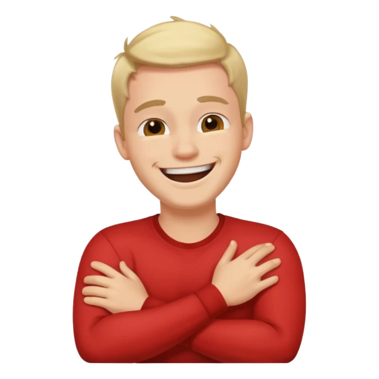 arms crossed holding neck laughing guy sticker