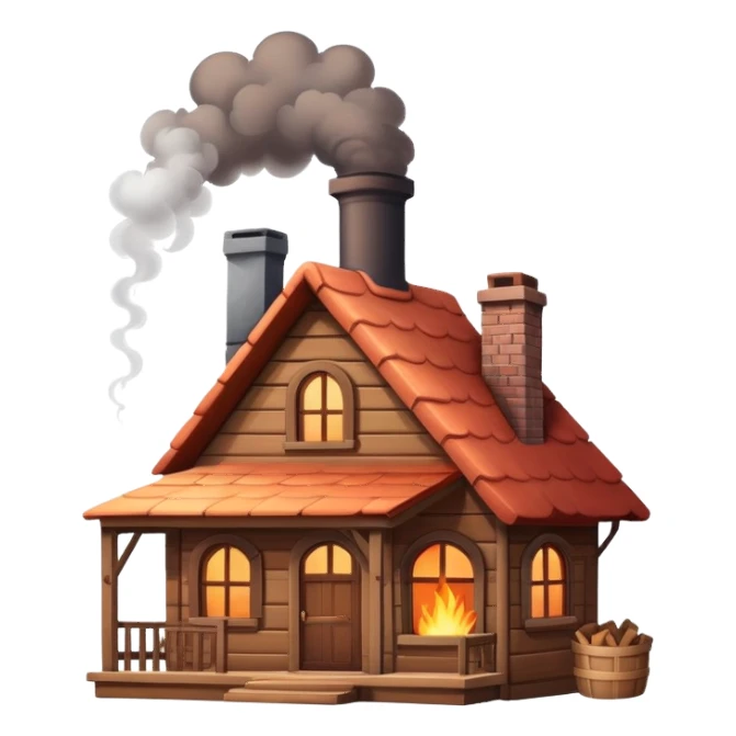 cozy house with a chimney sticker