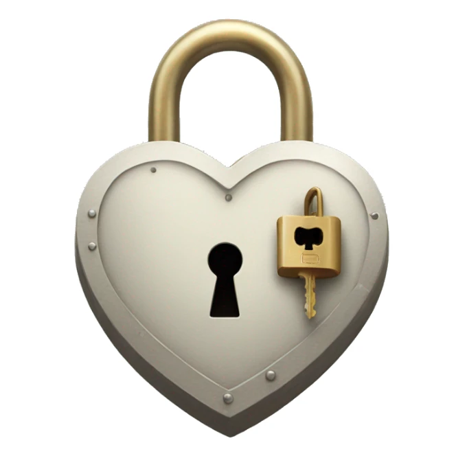 Heart shaped lock with key sticker