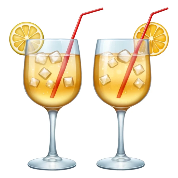 two cocktail cheers each other, without fruit, without tube sticker
