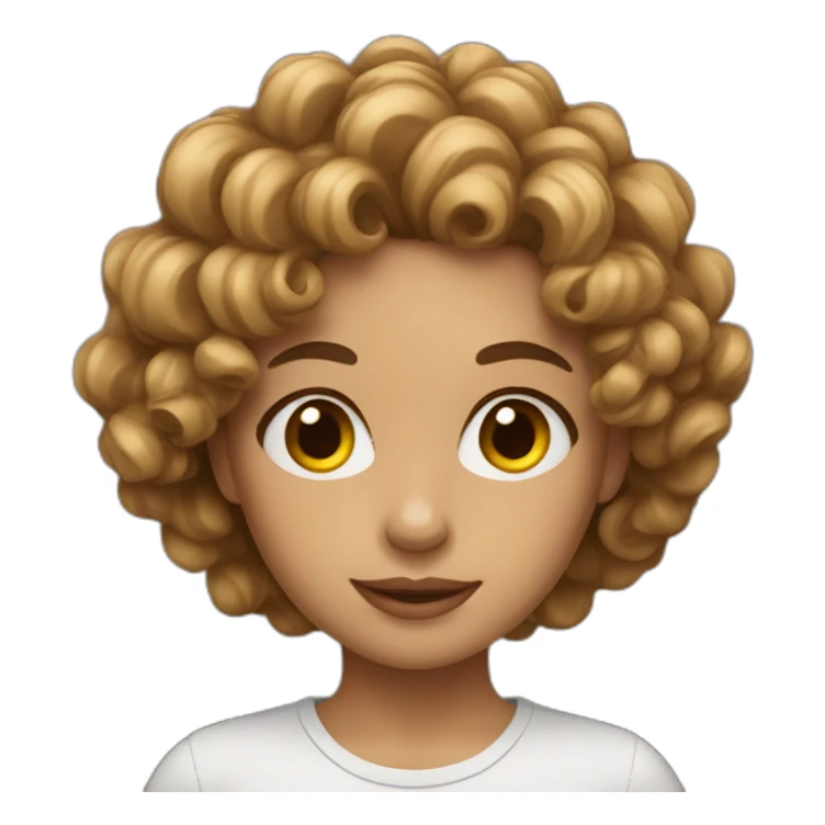 Gril with short brown curl sticker