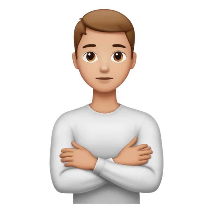 arms crossed holding neck  sticker