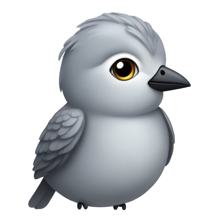 Little cutie gray bird  sticker