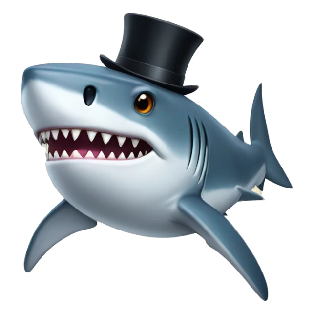 shark wth tophat sticker