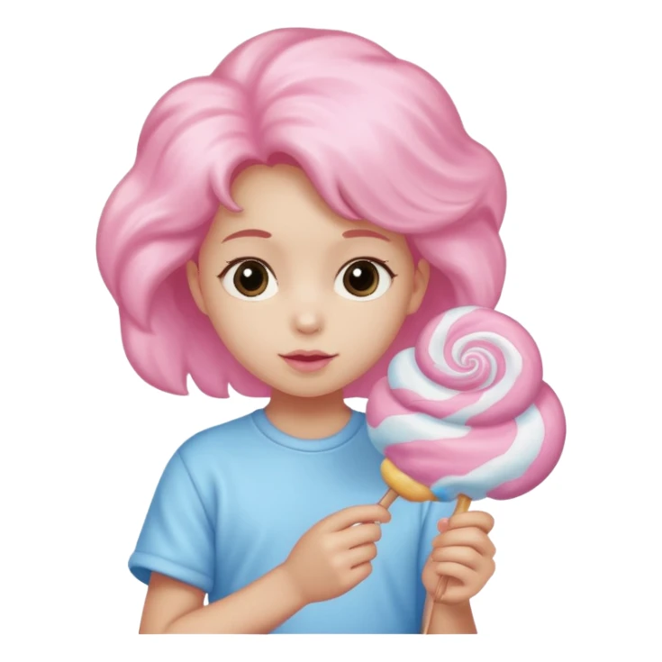 cotton candy holding kid sticker