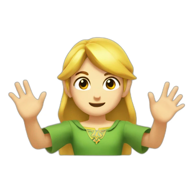 link zelda smiling face with open hands sticker