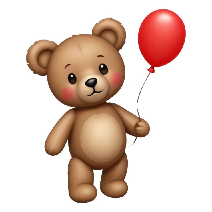 Teddy and red balloon sticker