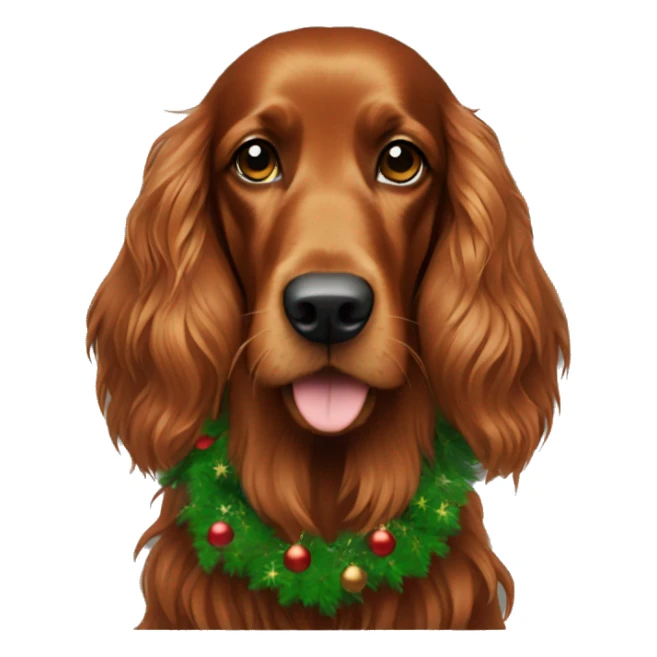 Irish setter with Christmas tree  sticker