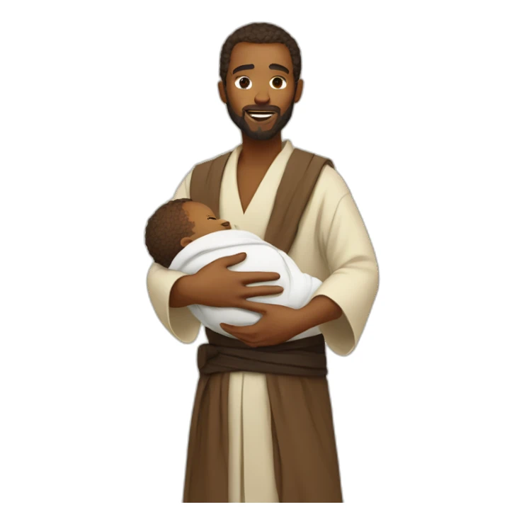 Jedi carrying a baby  sticker