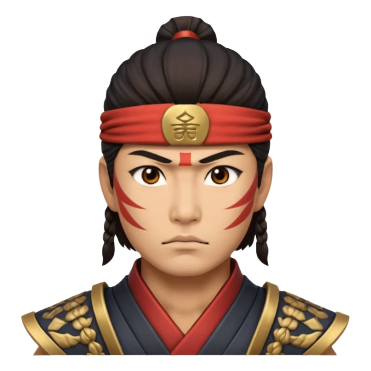 japanese warrior face sticker