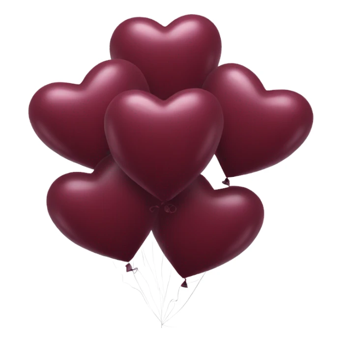 Hearts burgundy balloons  sticker