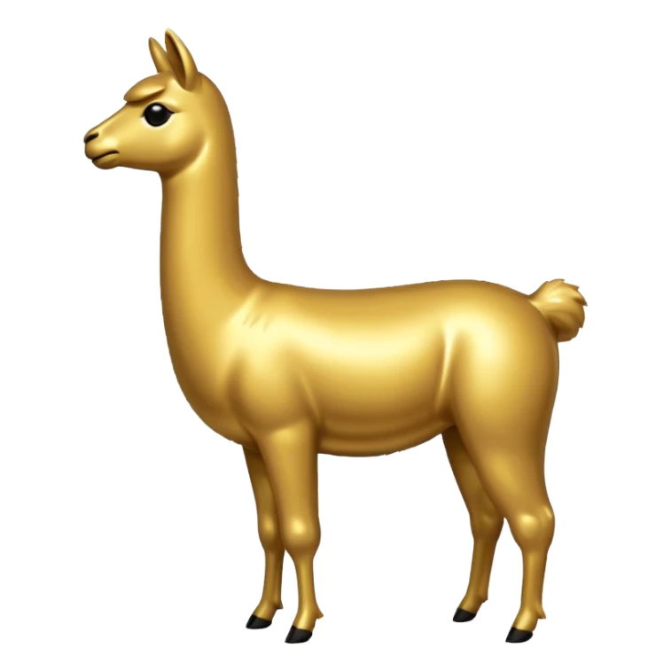 A small golden llama silhouette sticker