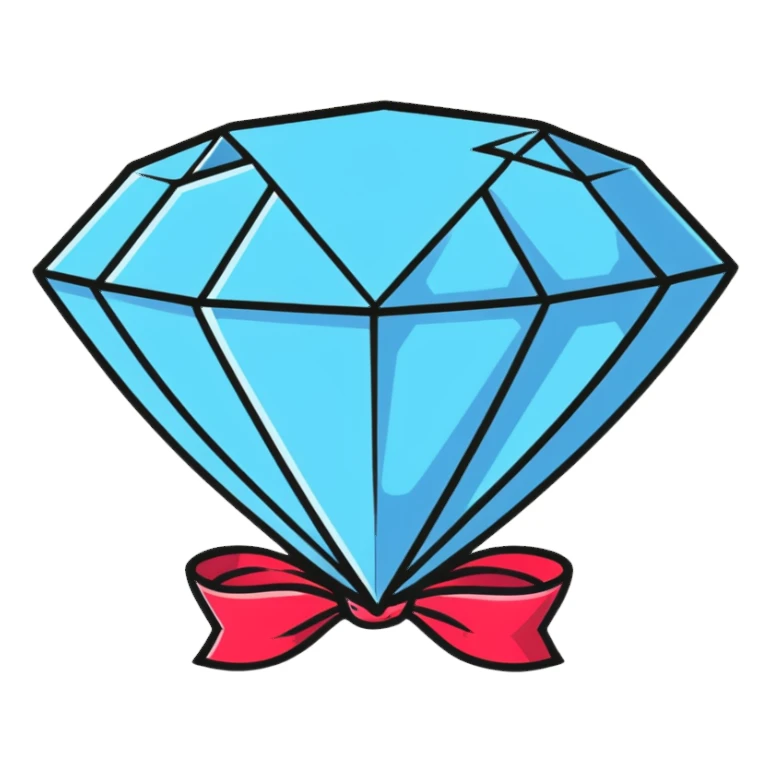 diamond with ribbon sticker