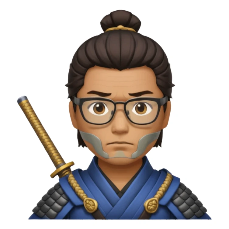 gözlüklü zırhlı samuray sticker