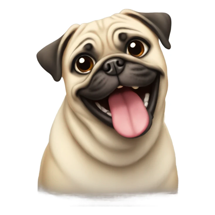 Pug smiling sticker