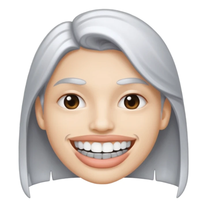 white lips silver grillz sticker