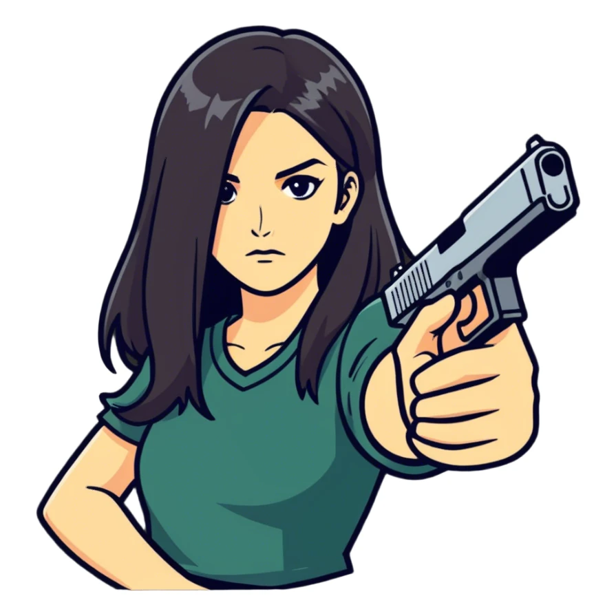 baddie with a glock  sticker