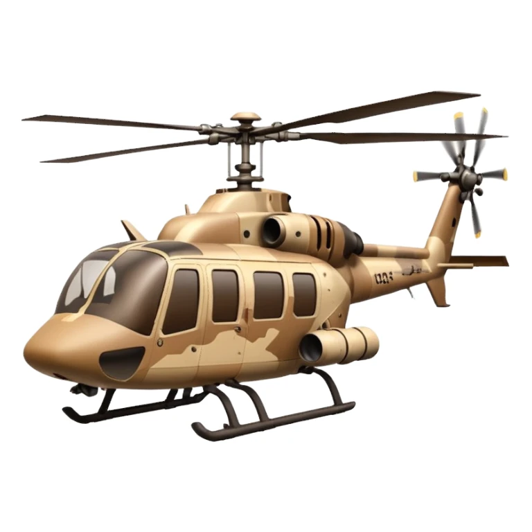 Desert camo helicopter with cannon sticker