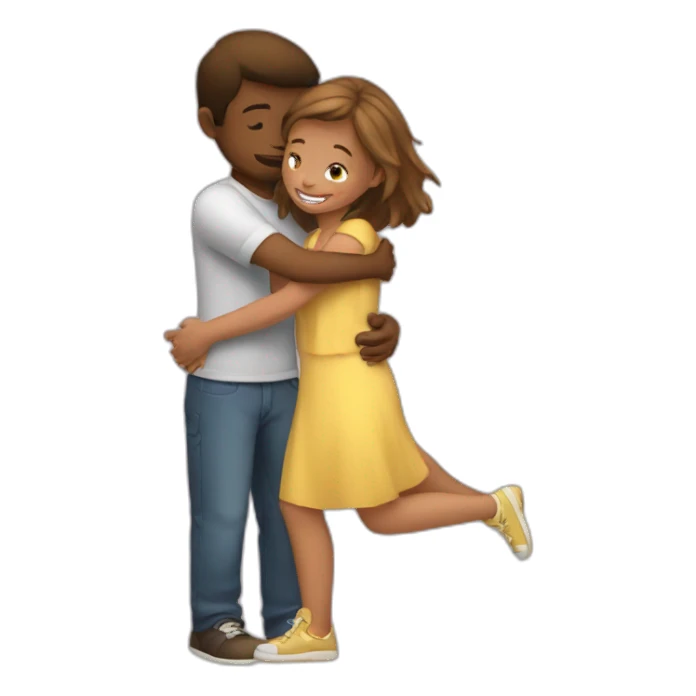 Girl hug guy friend sticker